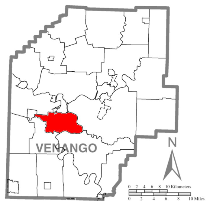 Sandycreek Township map highlighting Sandycreek township