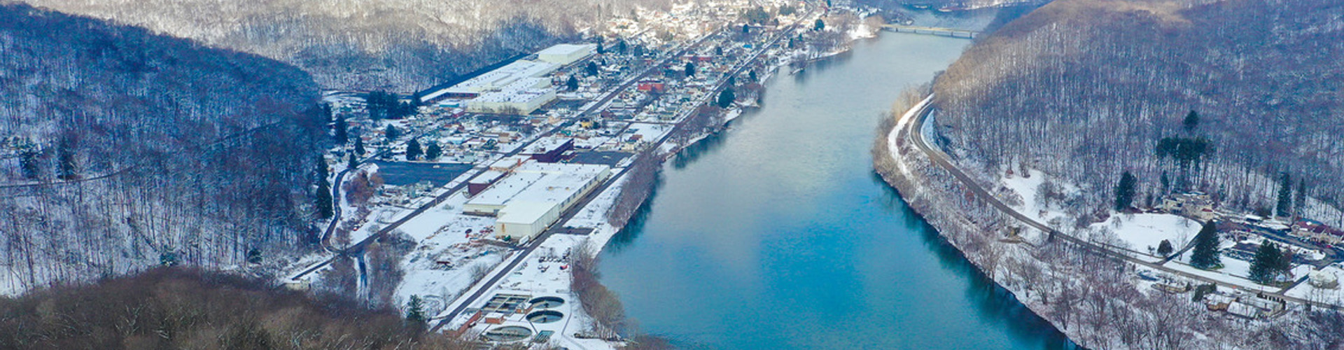 Arial view of Sandycreek in the winter